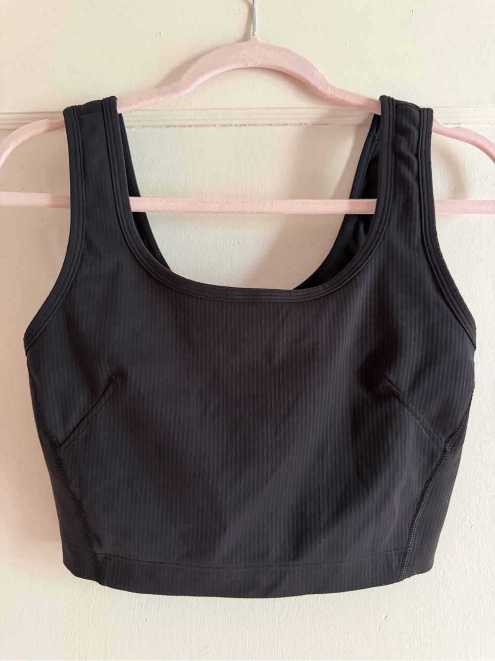 Lululemon Black Ribbed Tank Bralette / Crop Top